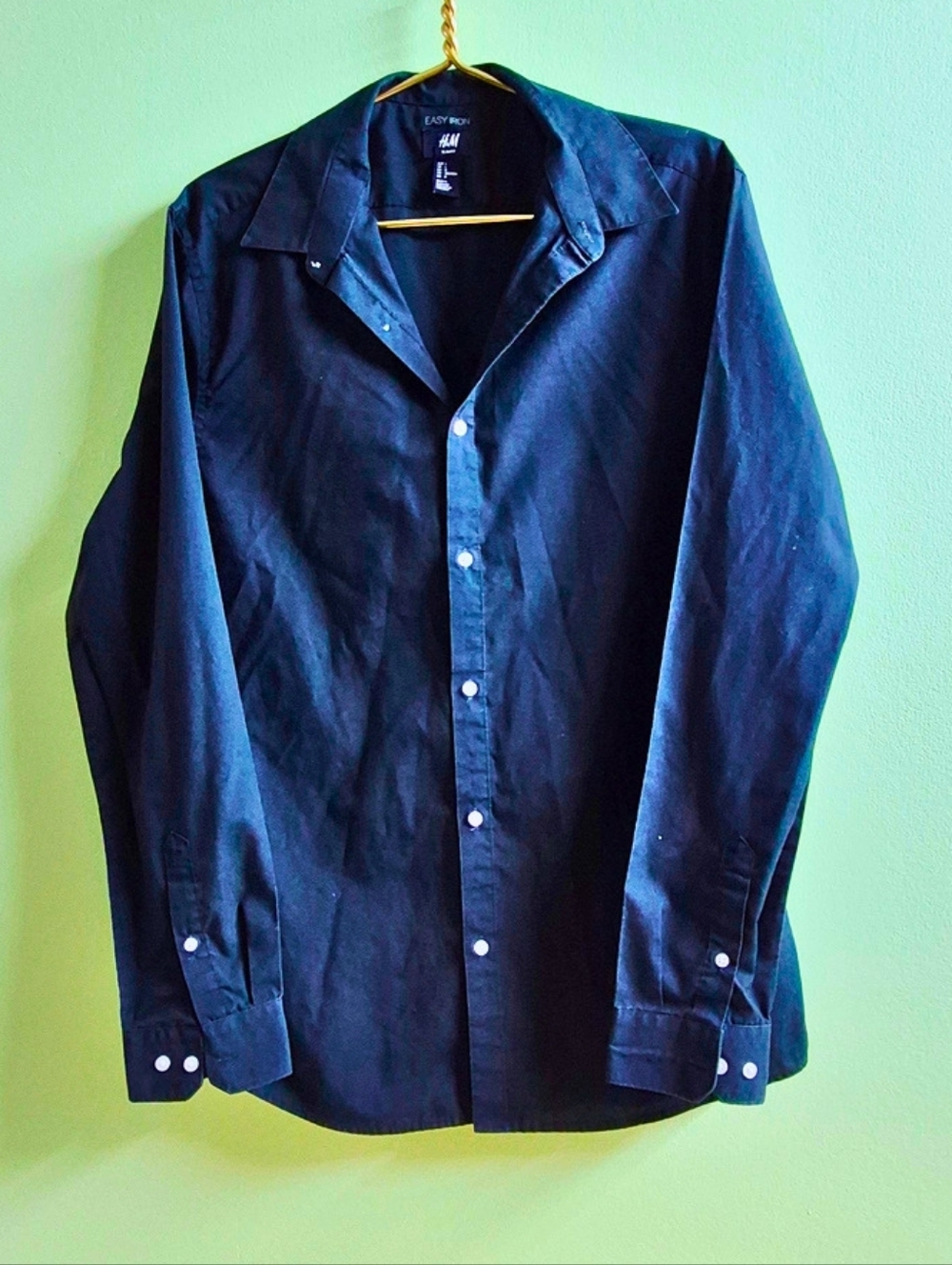 H&M Dark Green Easy Iron Button-Up Shirt
